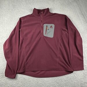 Eddie Bauer First Ascent Fleece Shirt Mens Large Red Purple 1/4 Zip Pullover